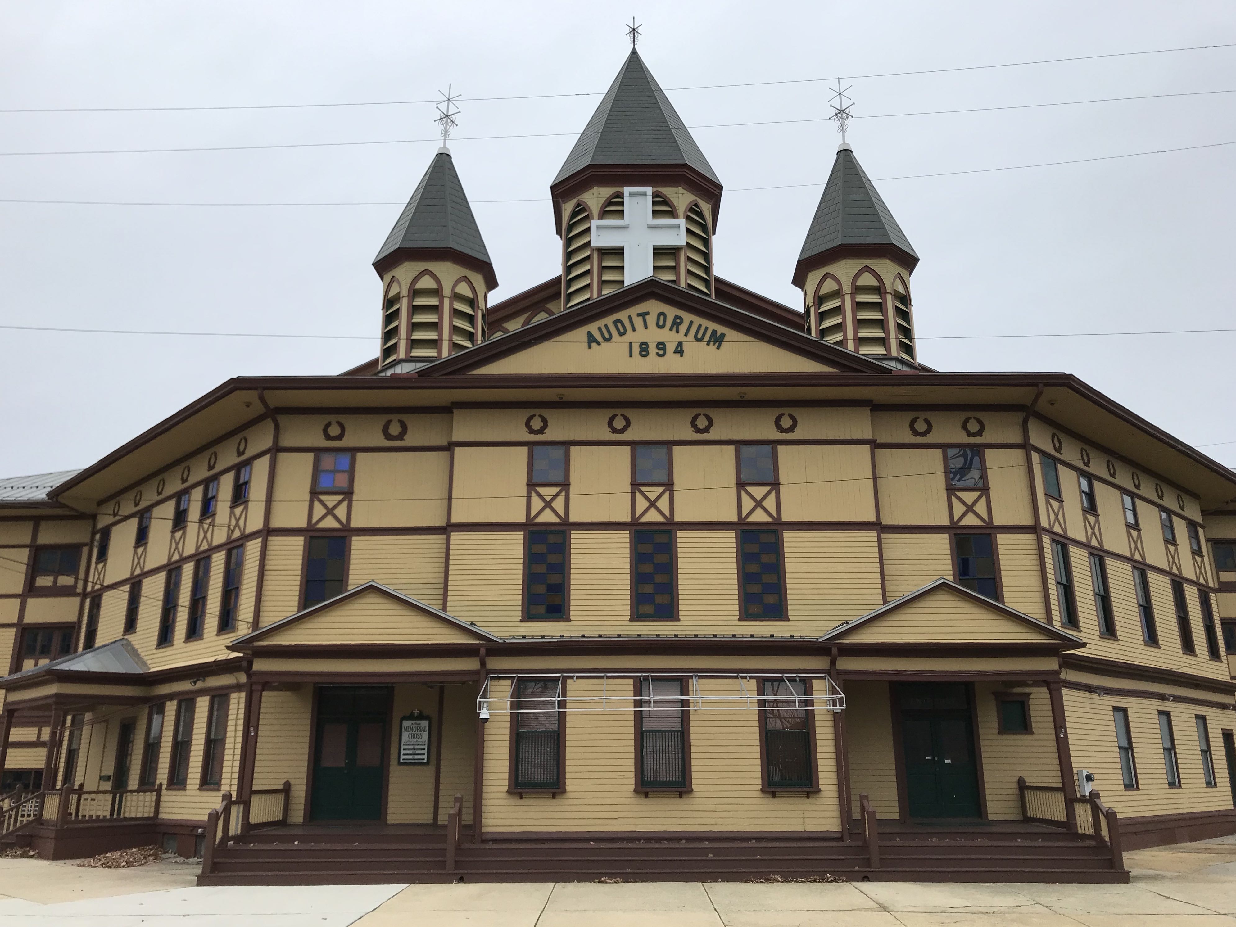 Exterior of Ocean Grove Camp Meeting Association Auditorium.