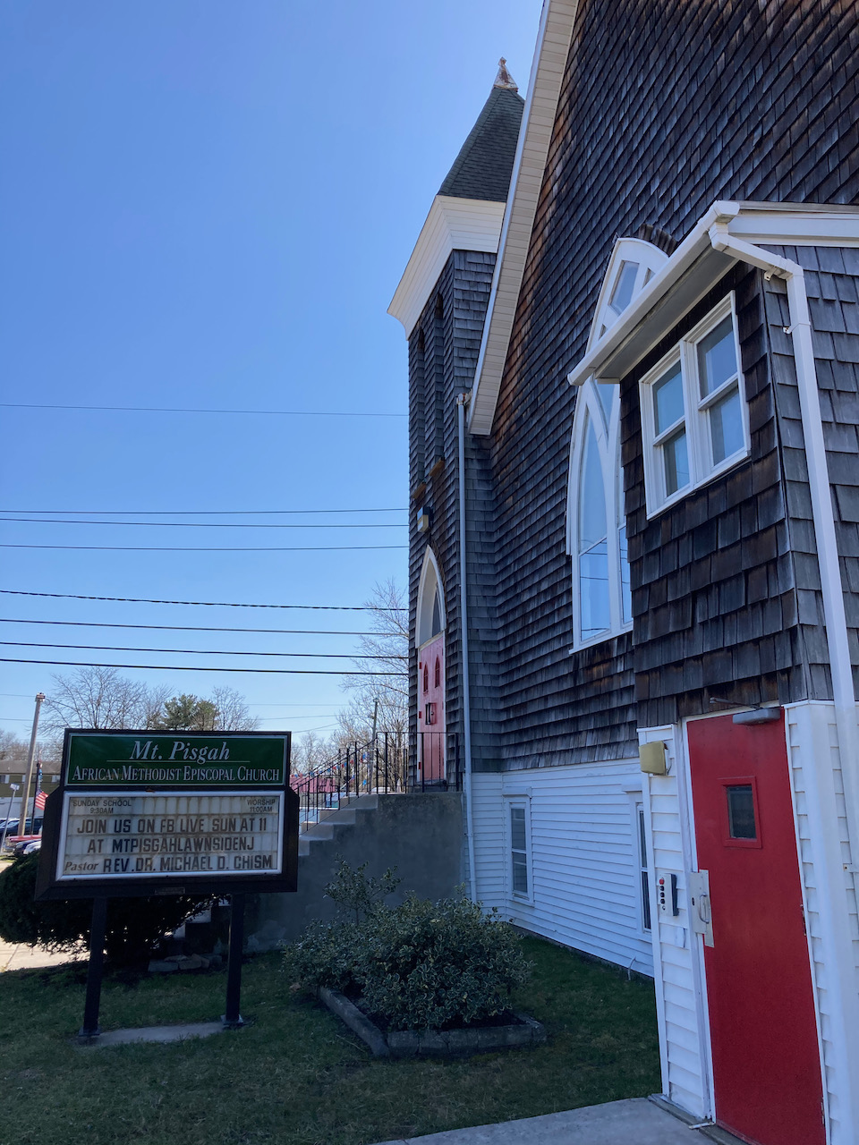 Exterior of Mt. Pisgah African Methodist Episcopal Church.