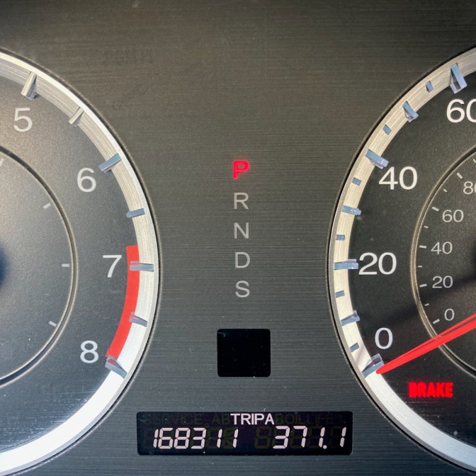 Car odometer reading 168311 TRIP A 371.1