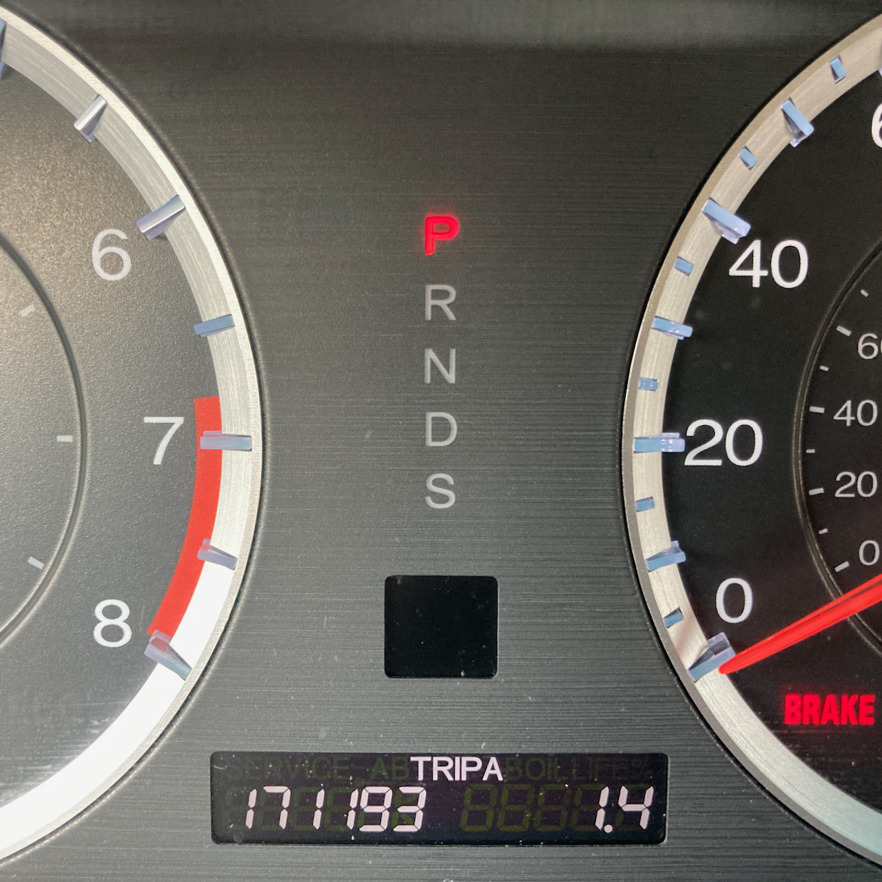 Car odometer reading 171193 TRIP A 1.4