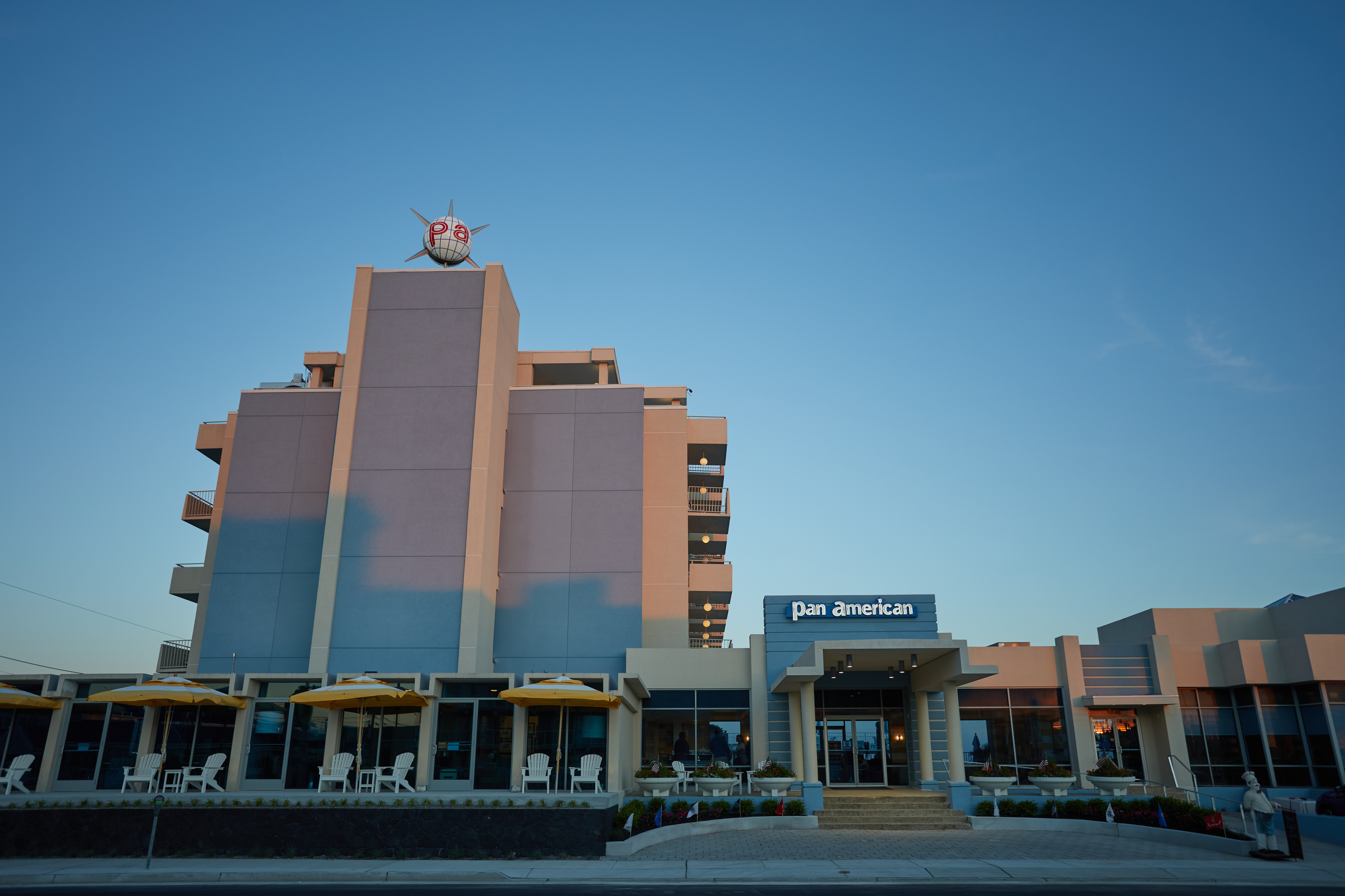 Exterior of Pan American hotel.
