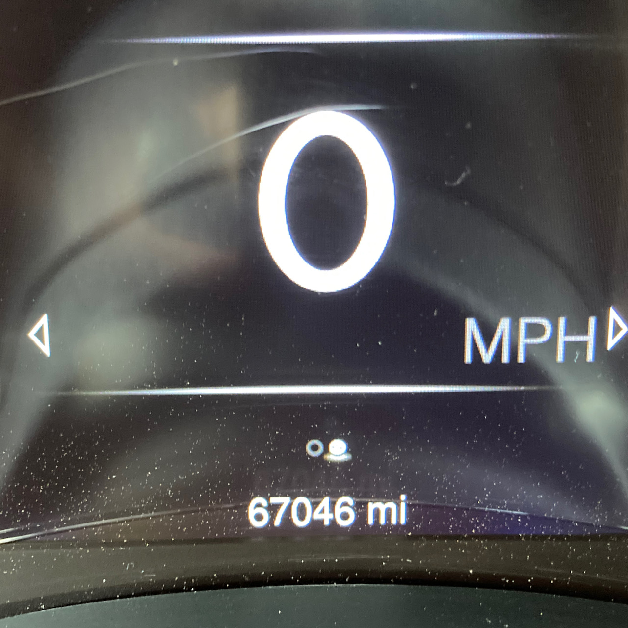 Car odometer reading 67046