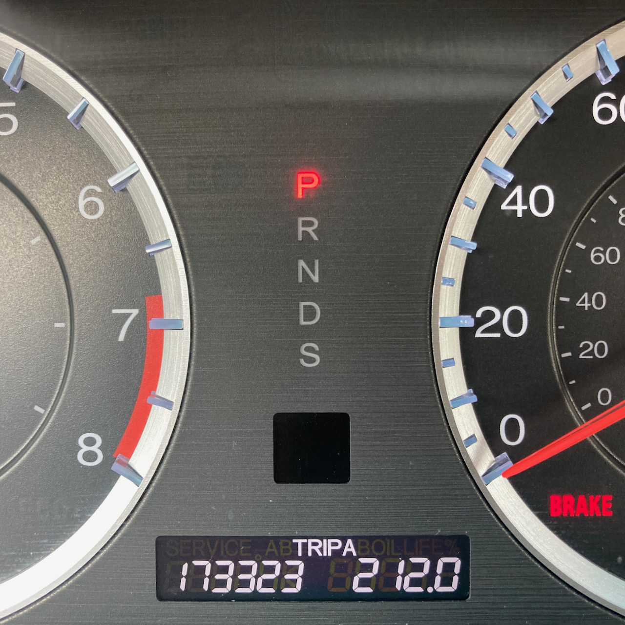 Car odometer reading 173323 TRIP A 212.0