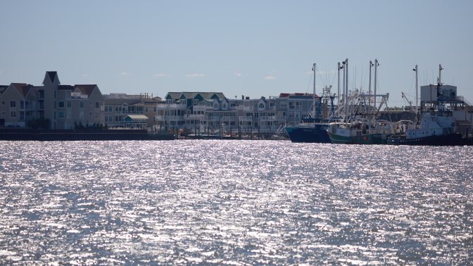 View of Cape May harbor.