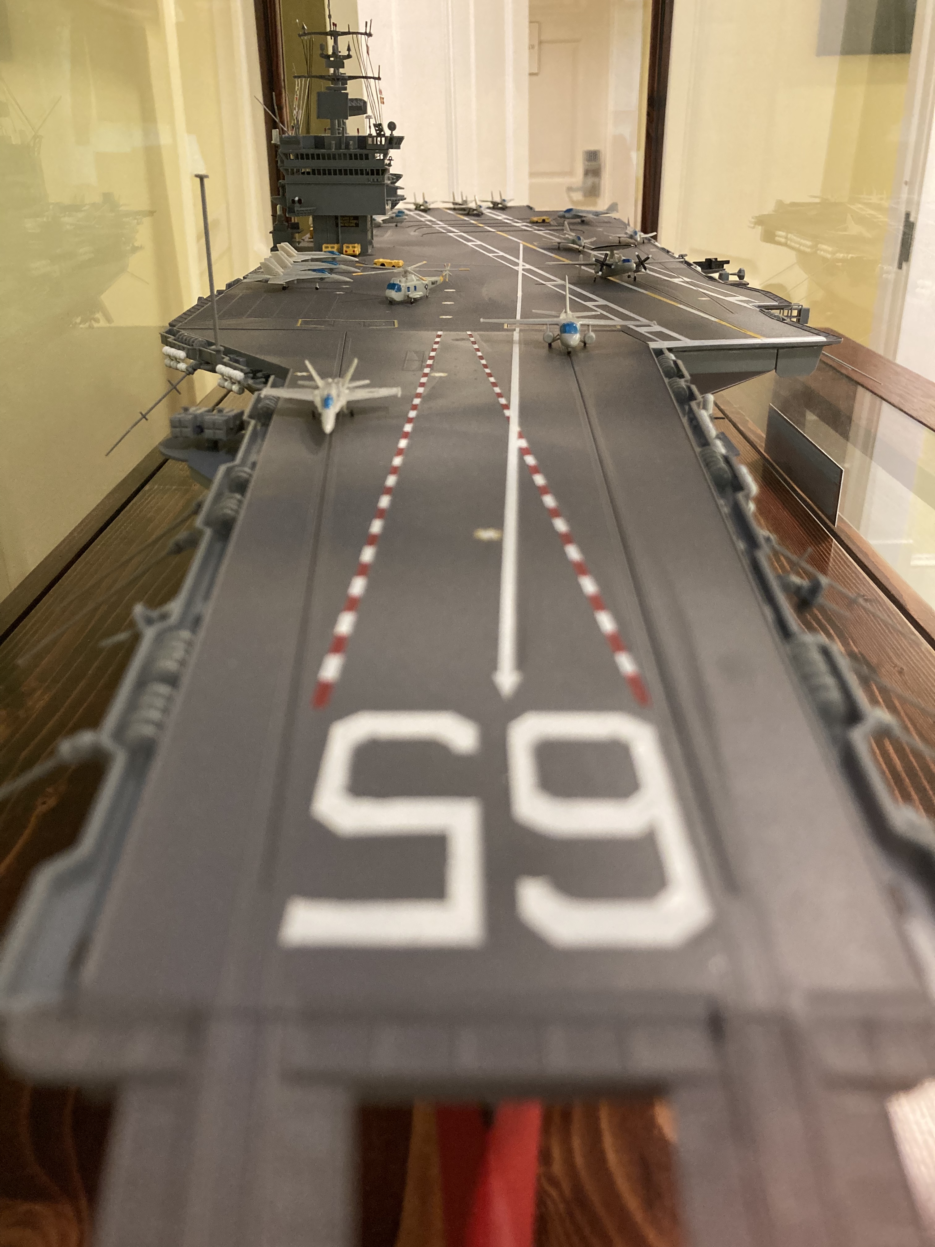 Model of USS Enterprise aircraft carrier.
