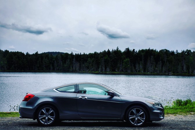 2012 Honda Accord coupe, parked in front of Quiver Pond.