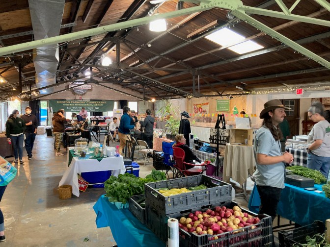 Farmers Market inside building.