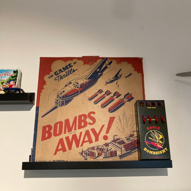 Bombs Away game on shelf.