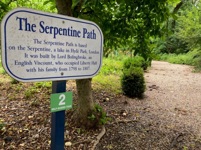 Sign for Serpentine Path.