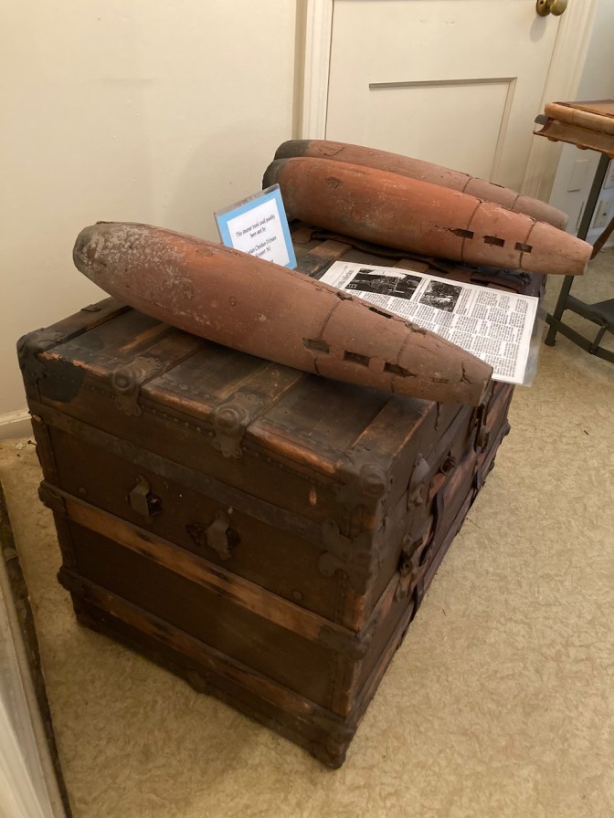 Terra cotta bombs on chest.