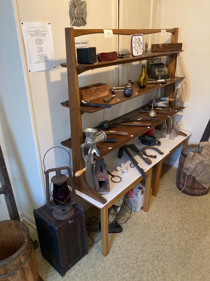 Shelves filled with goods.