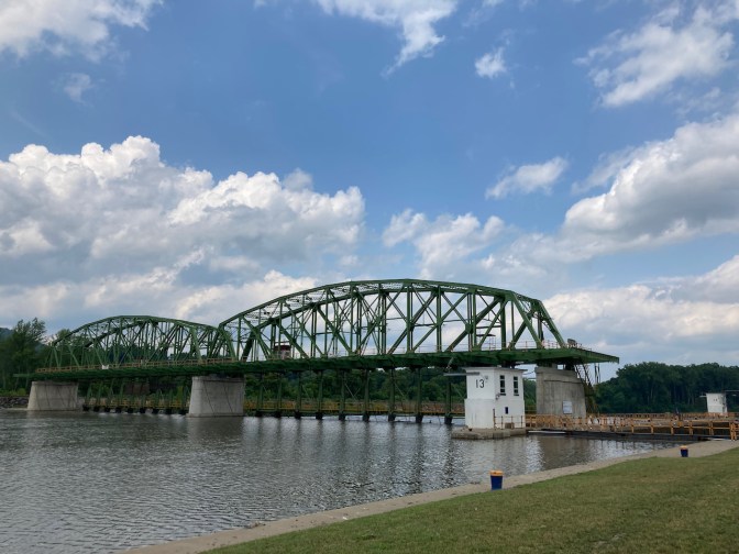 Dam over Mohawk River and Lock 13 to right.
