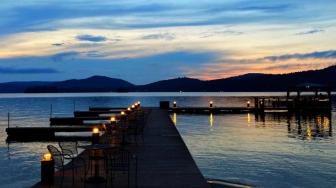 View of Fourth Lake at twilight.