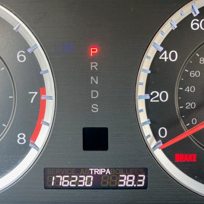 Car odometer reading 176230 TRIP A 38.3