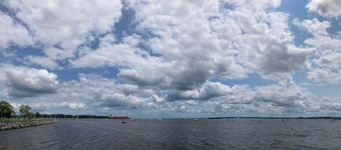 Panorama of Perth Amboy harbor and Raritan Bay.