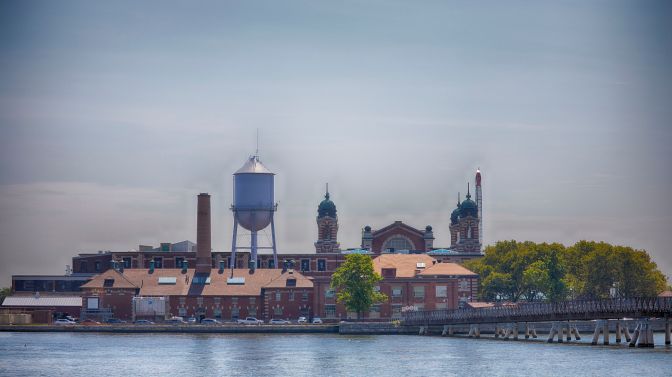 View of Ellis Island.