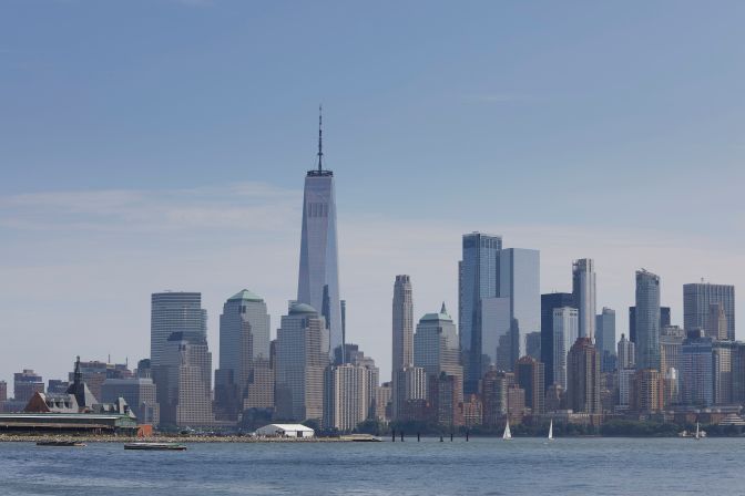 View of New York skyline from across Upper Bay.