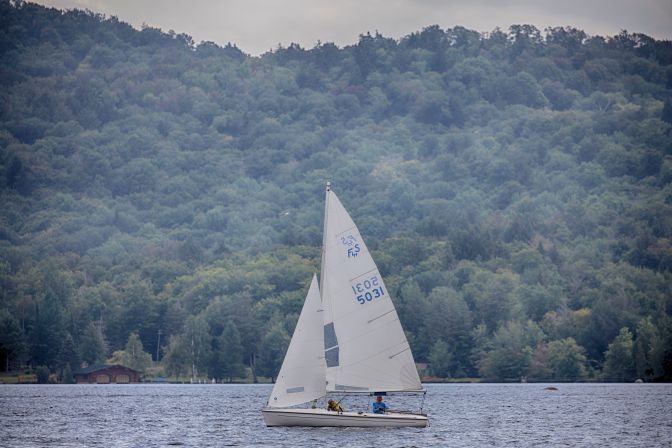Sailboat sailing on Fourth Lake.