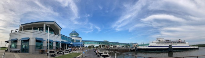 Panorama of Cape May Ferry Terminal.