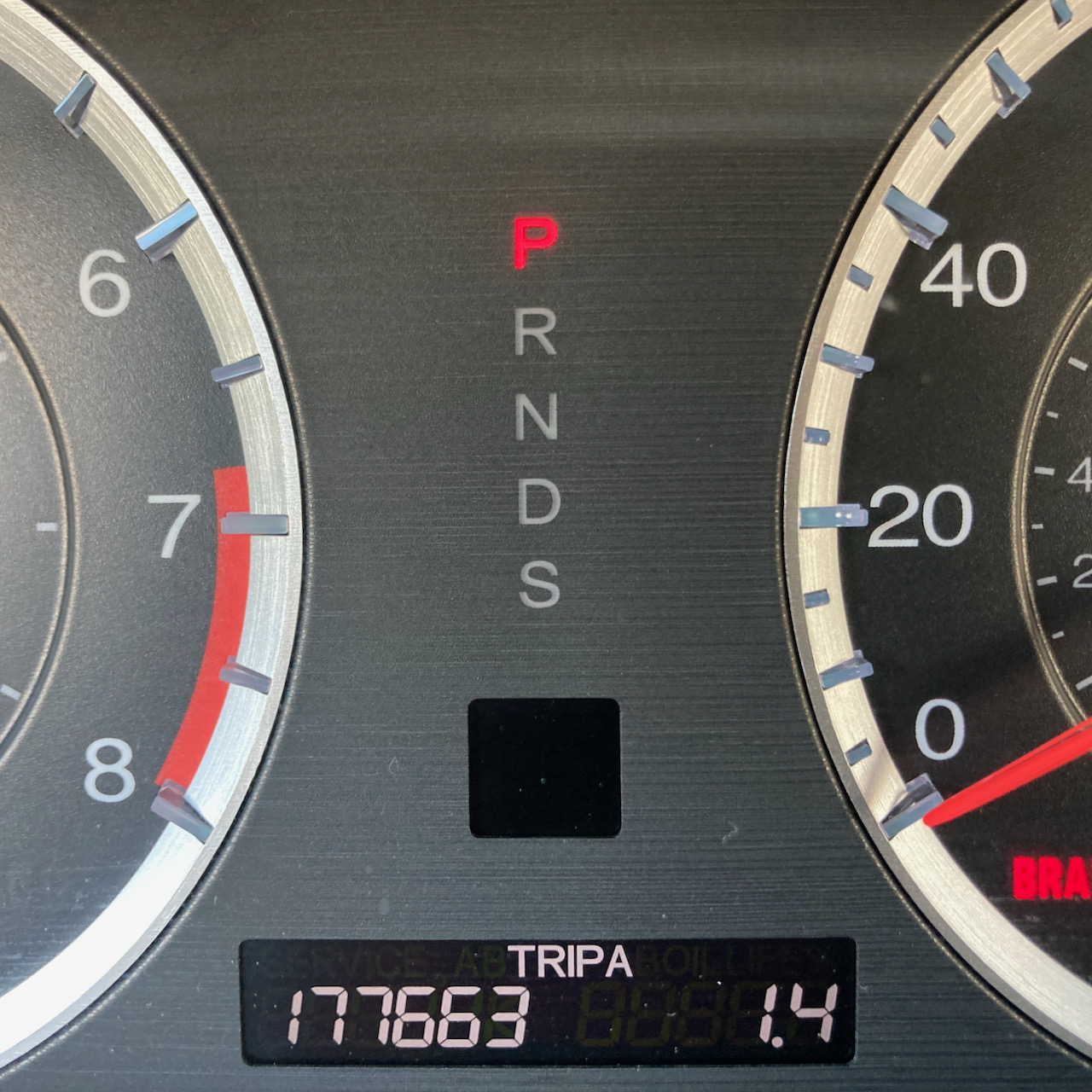 Car odometer reading 177663 TRIP A 1.4