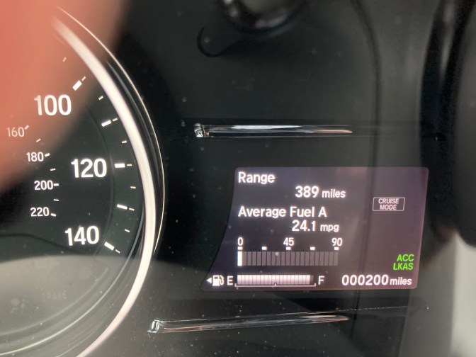 Odometer reading 200 miles.