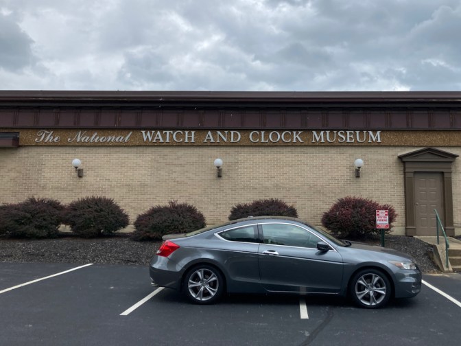 2012 Honda Accord parked in front of National Watch and Clock Museum.