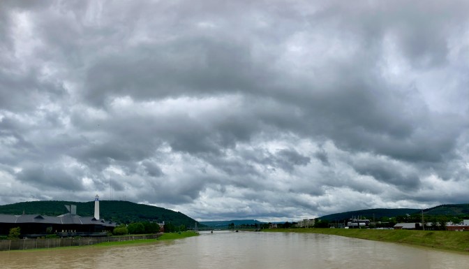 View of Chemung River and surrounding countryside.
