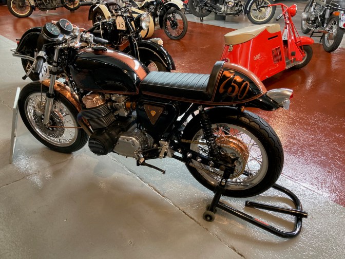 1971 Honda CB750 motorcycle in black.