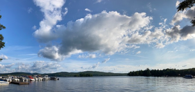 Panorama of lake in Adirondacks.