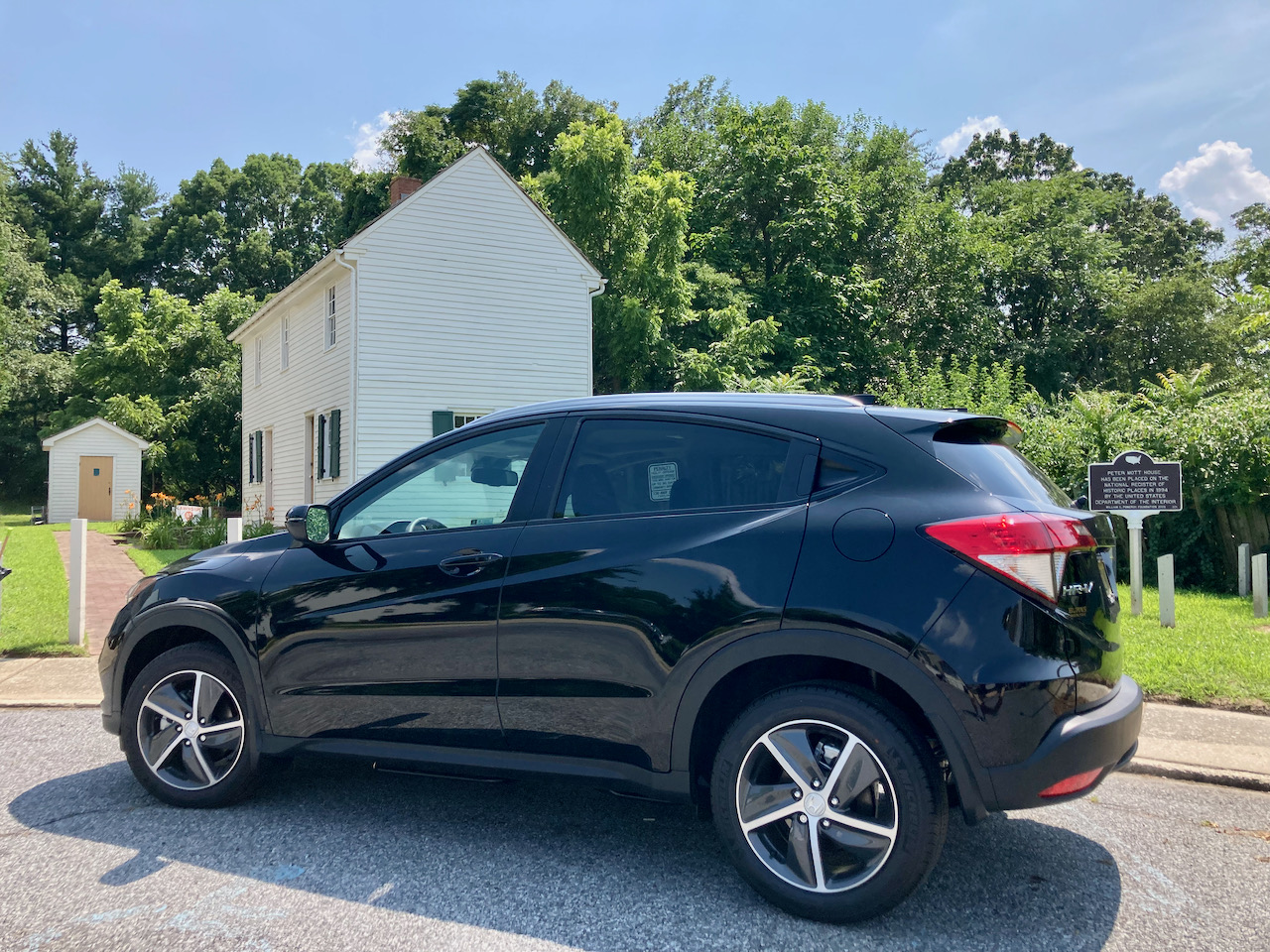 2021 Honda HR-V parked in front of Peter Mott House.