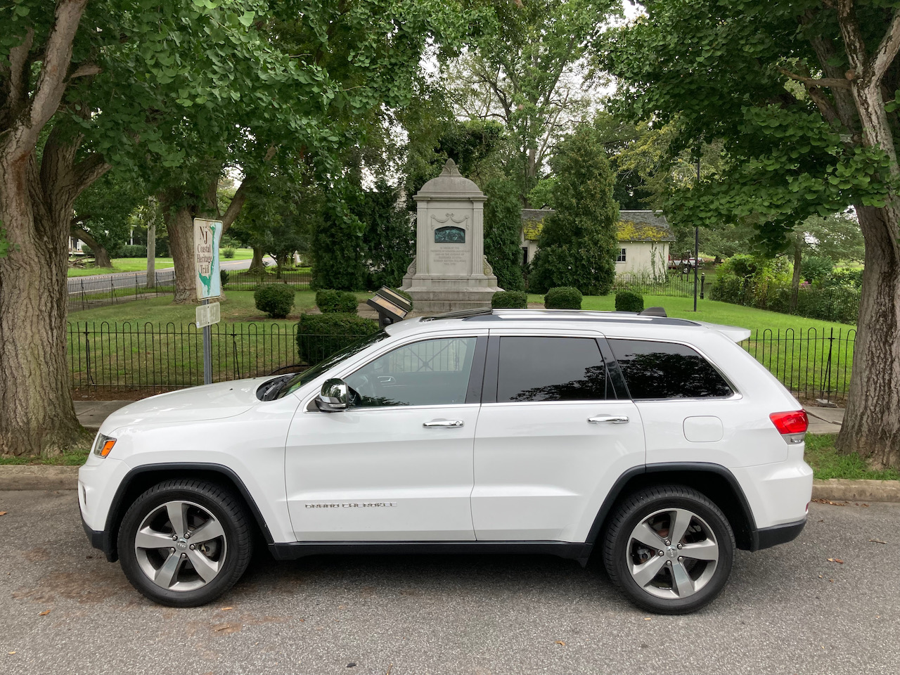 2014 Jeep Grand Cherokee parked in front of NJ Tea Party Monument.