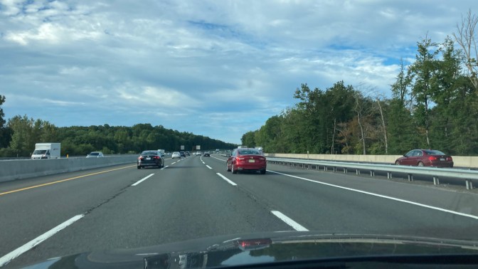 View of New Jersey Turnpike, heading south.