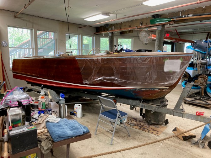 Boat building workshop.