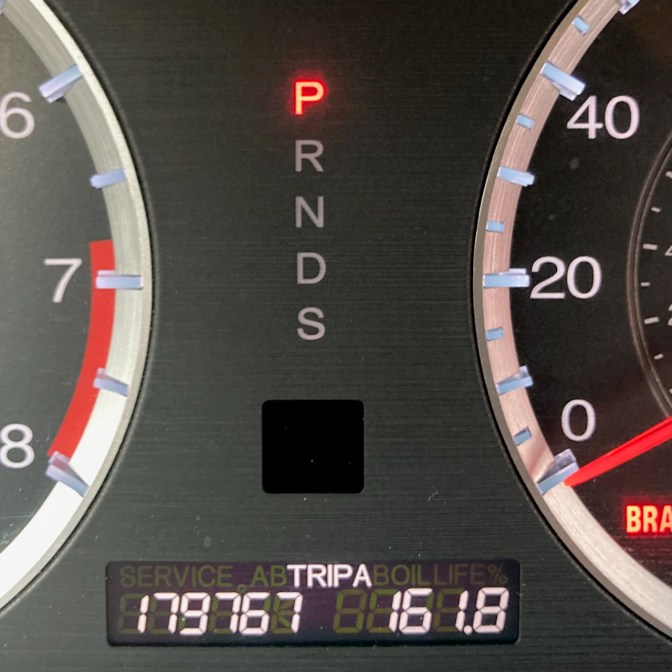 Car odometer reading 179767 TRIP A 161.8