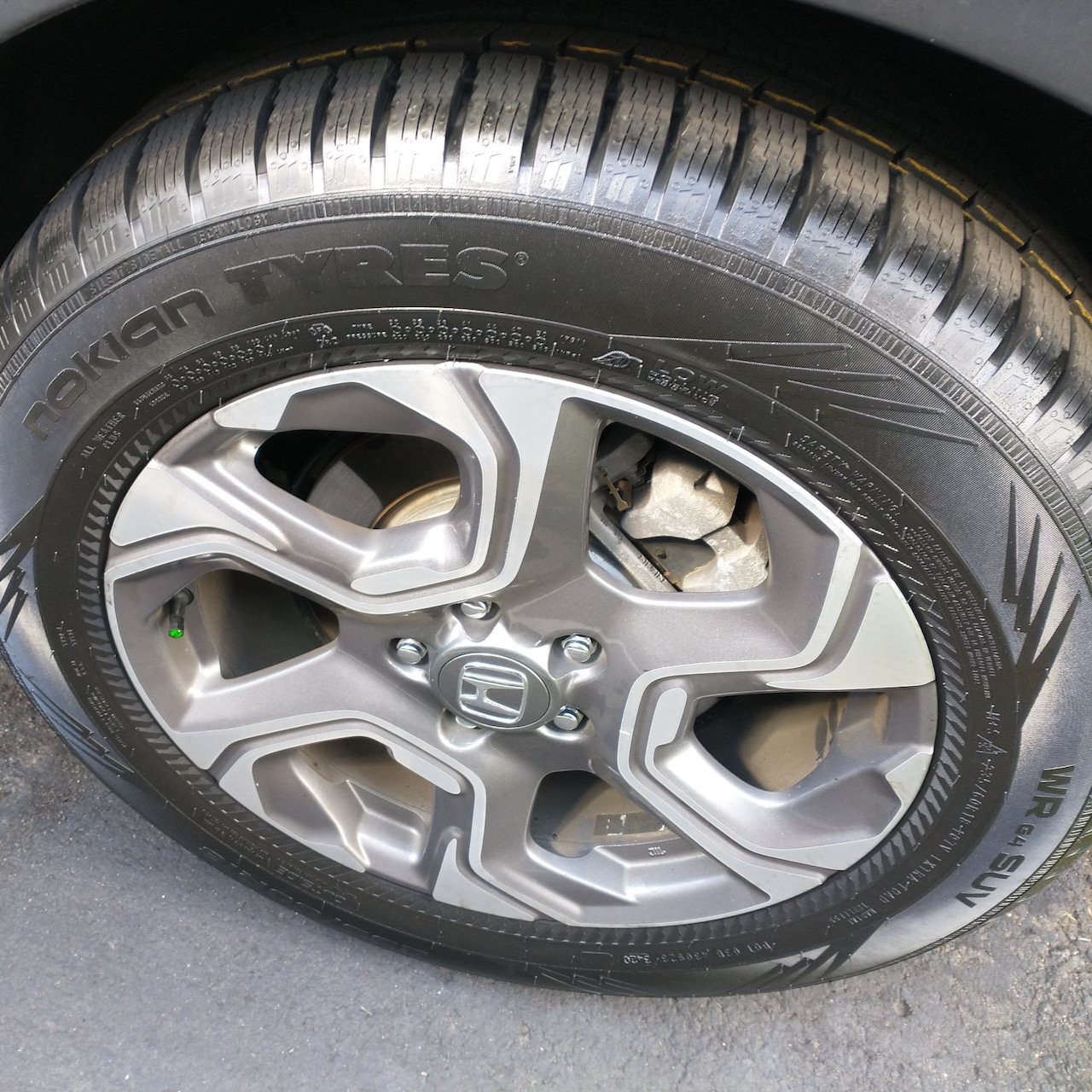 Nokian WR G4 tires on Honda CR-V wheel.
