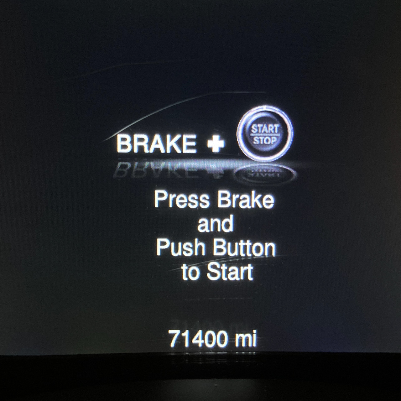 Car odometer reading 71400 miles.