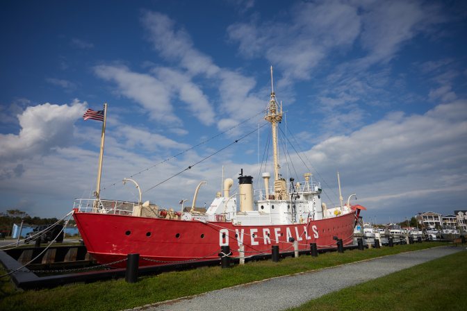 Overfalls lightship, at dock. 
