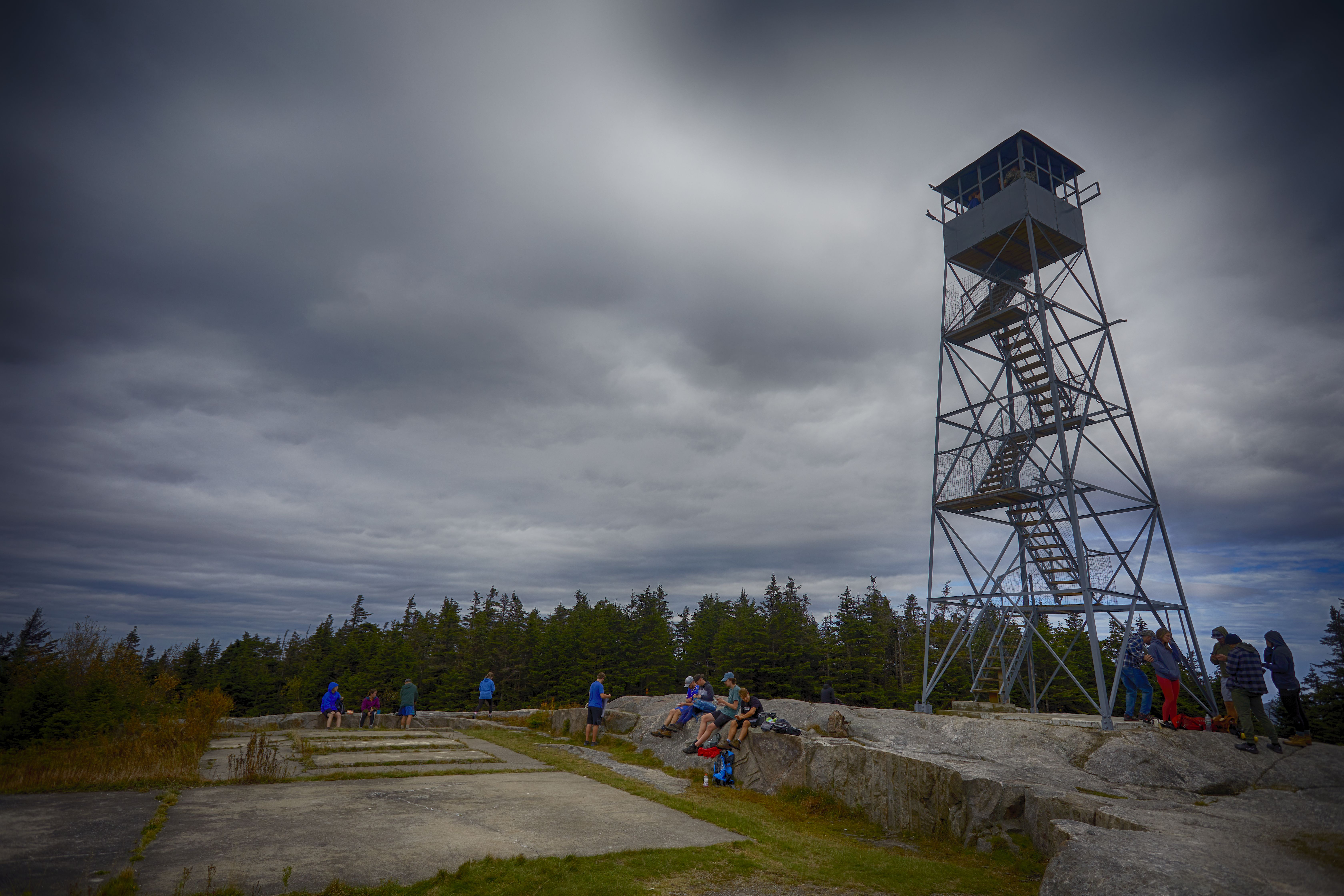 View of Blue Mountain Fire Tower at summit. 