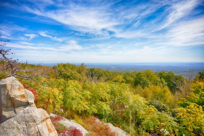 View of hillside from top of High Point. 