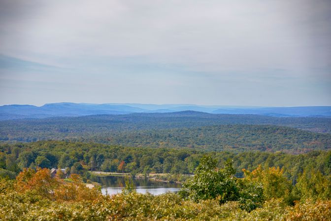 View of surrounding countryside and Lake Marcia. 