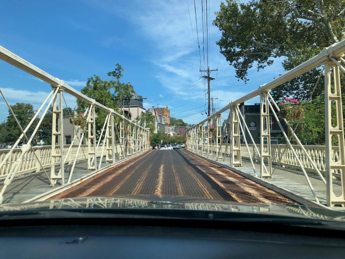 View of Lowthorp Truss Bridge in Clinton NJ. 