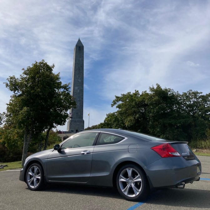 2012 Honda Accord parked in front of High Point Monument. 