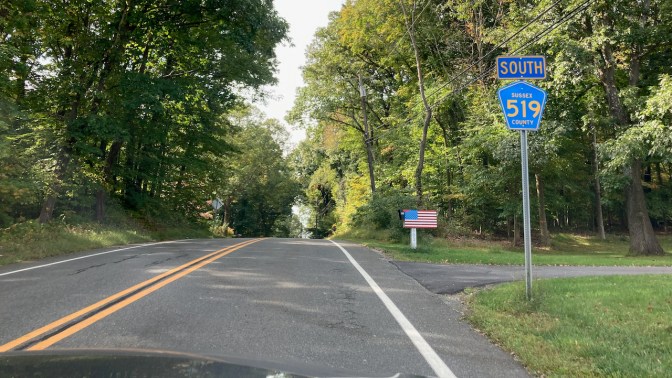 Sign marking Sussex County 519 South. 