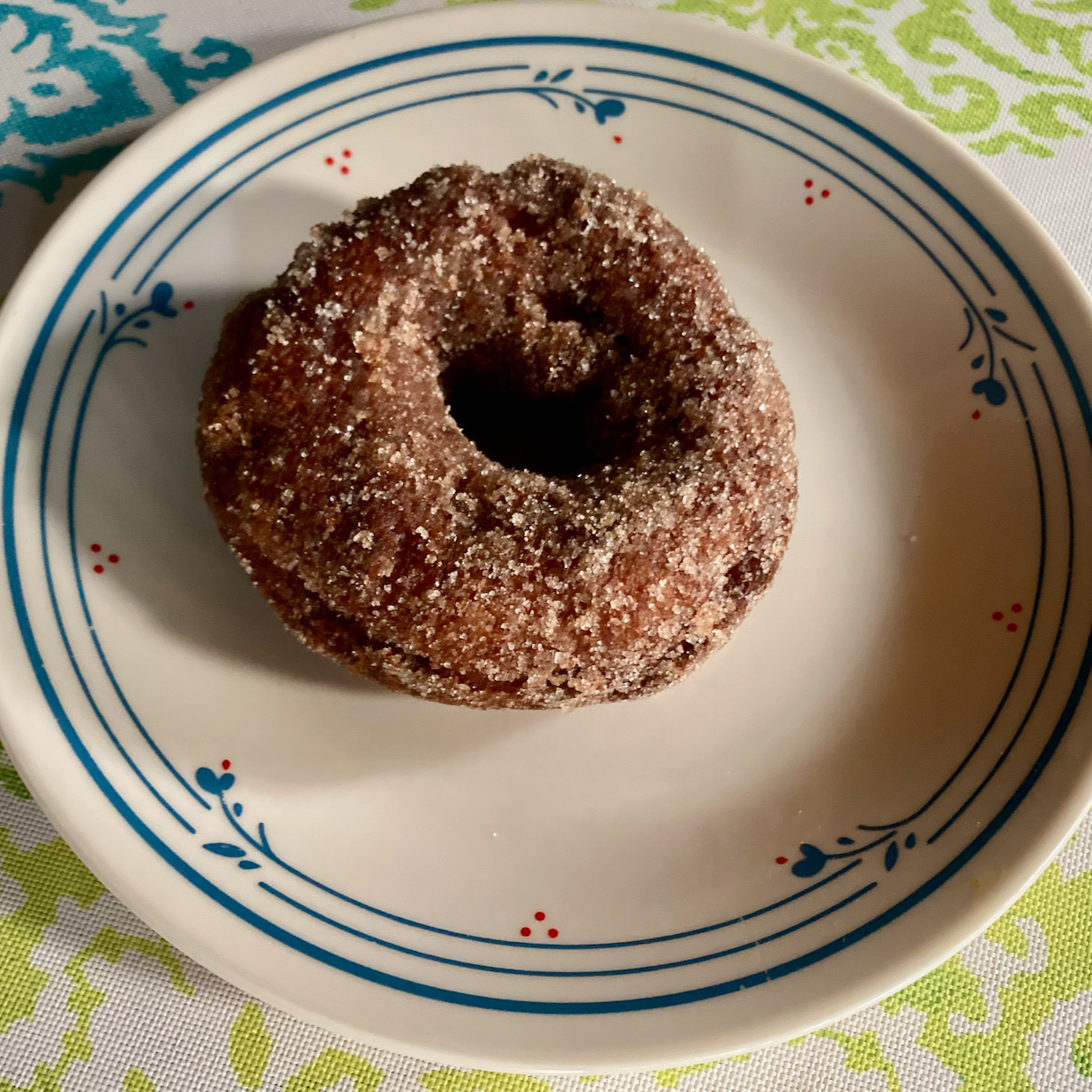 Donut on plate.