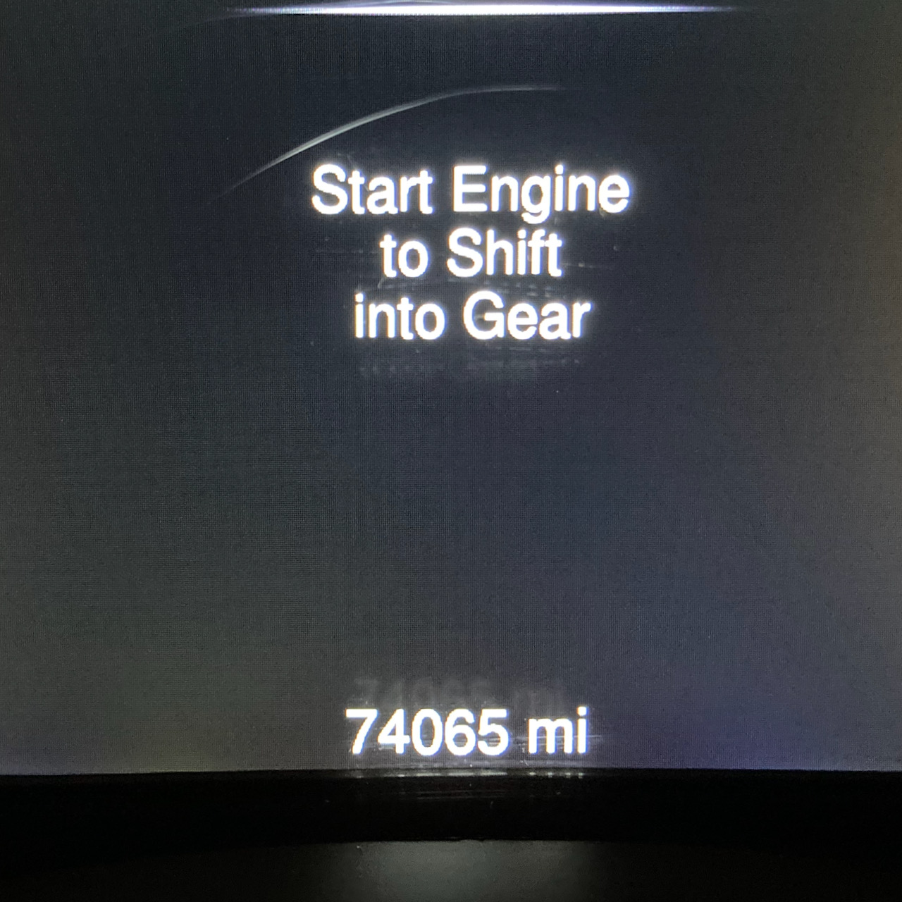 Car odometer reading 74065 miles