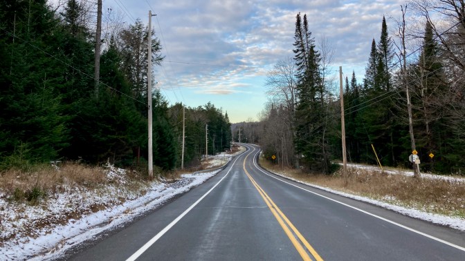 View of Route 28 in the Adirondacks. 