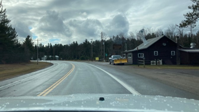 Route 28, with Wigwam Tavern on right side of road. 
