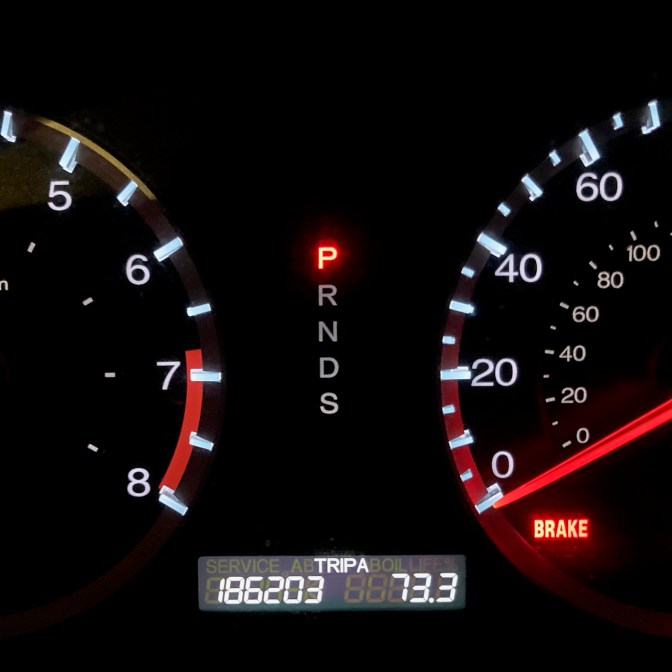 Car odometer reading 186203 TRIP A 73.3