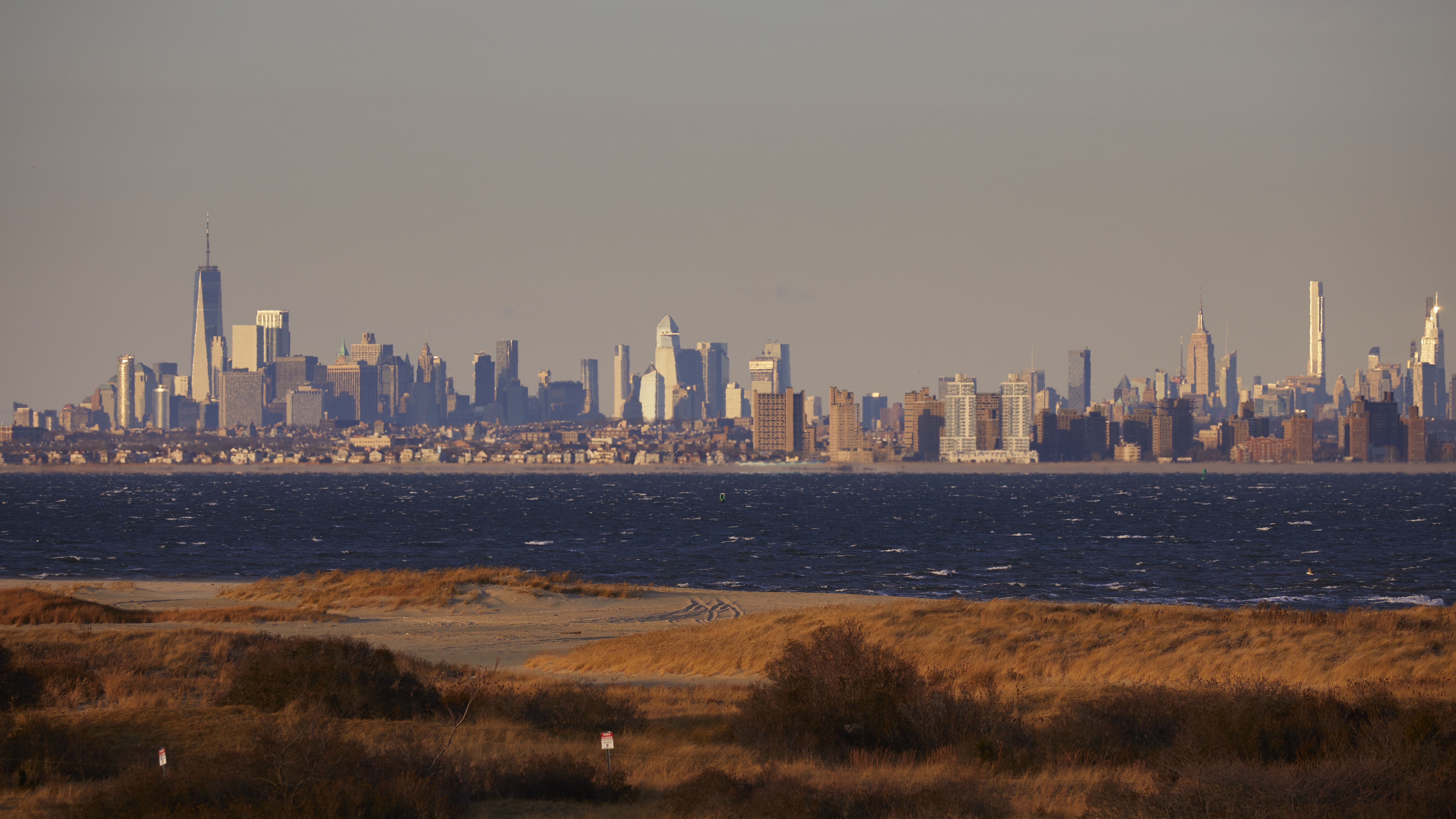 New York skyline from across New Bay.