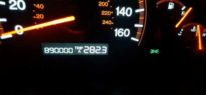 Car odometer reading 890000 TRIP A 282.3
